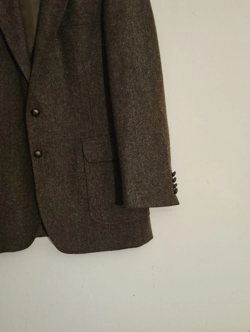 Vintage Imperial by Haggar Herringbone Wool Sport Coat Blazer Size :42L